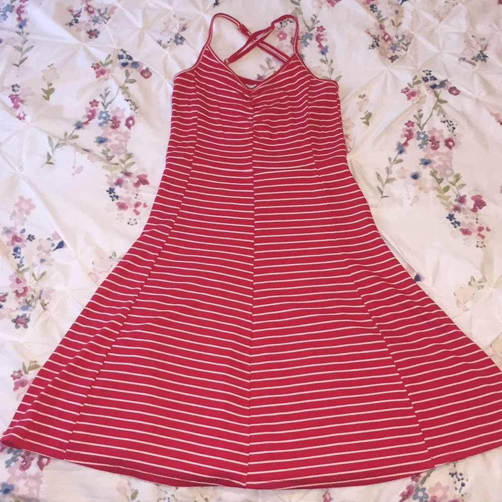 Red & white striped dress